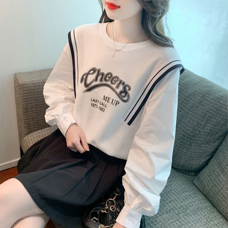 여성 라운드넥 긴팔 스웨트셔츠 여름용 가벼운 티셔츠 레이어드 스타일 데일리 캐주얼 편안한 착용감 시원한 외출용 - 상세 이미지 3