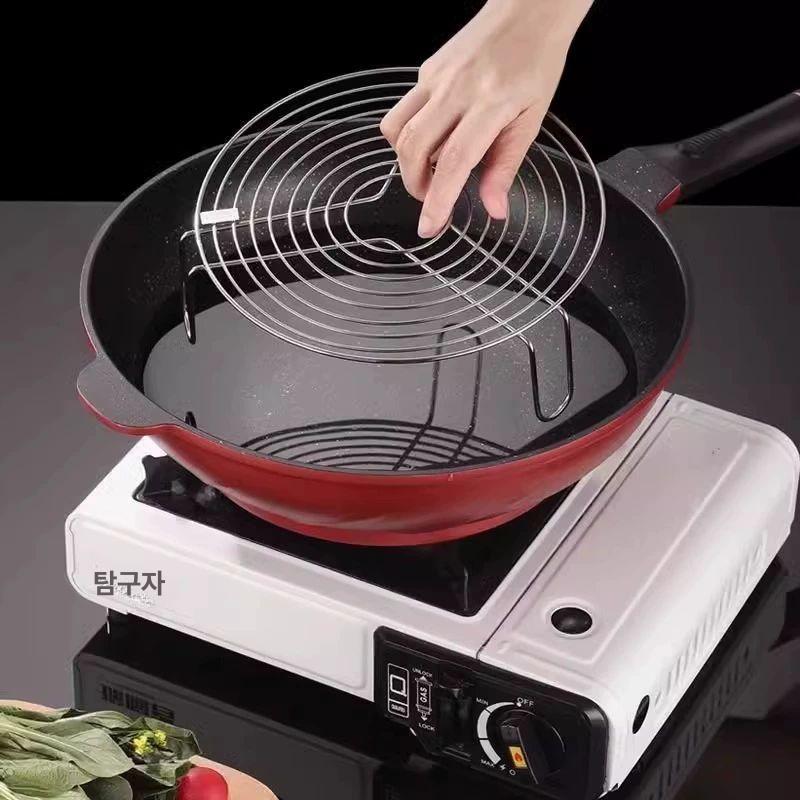 304 스텐 찜 삼발이 오븐 판 찜채반 트레이 받침대 두꺼운 24cm 짧은다리 3cm - 상품 이미지