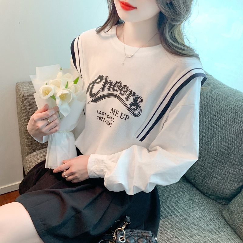 여성 라운드넥 긴팔 스웨트셔츠 여름용 가벼운 티셔츠 레이어드 스타일 데일리 캐주얼 편안한 착용감 시원한 외출용 - 상세 이미지 5