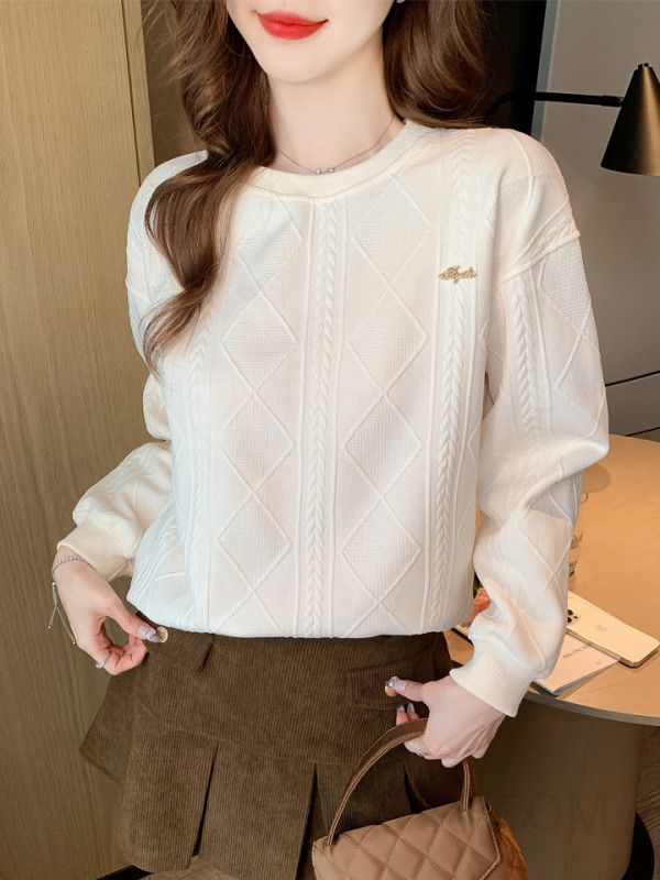 여성 슬림핏 긴팔 스웨트셔츠 가을용 데일리 티셔츠 통근복 레이어드 스타일 캐주얼 착용감 편안한 모던한 디자인 - 상세 이미지 3