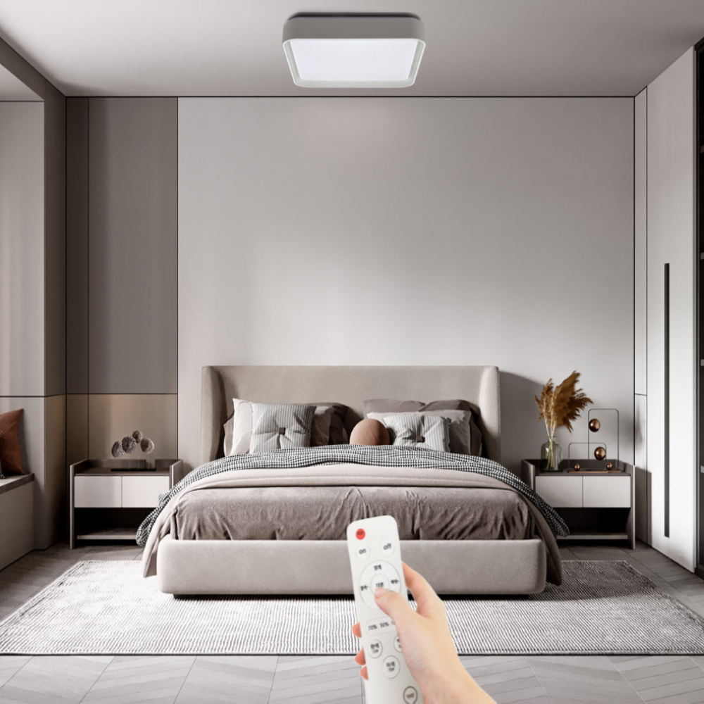 리모컨방등 LED 아파트 사각 안 방등 75W, 주광색주백색전구색 - 상품 이미지