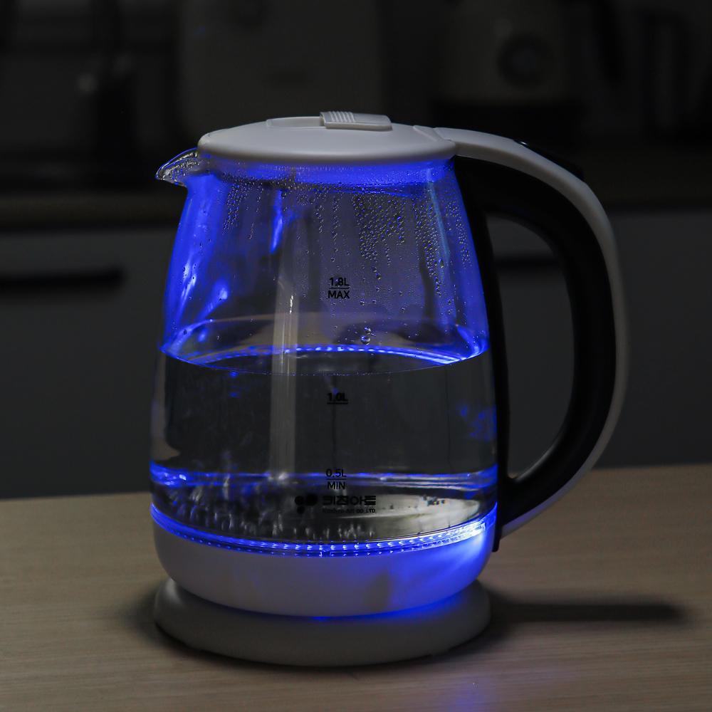 1.8L 무선 전기주전자 내열유리 전기포트 커피포트