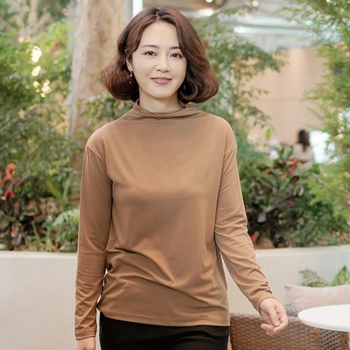 엄마옷 조이마담 T51107 베이직 반폴라 티셔츠 중년여성의류 - 메인 이미지