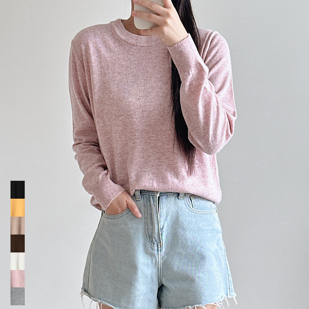여성 루즈핏 캐시미어 니트 라운드 울 국내생산 가을 겨울 블랙 그레이 브라운 핑크 스웨터