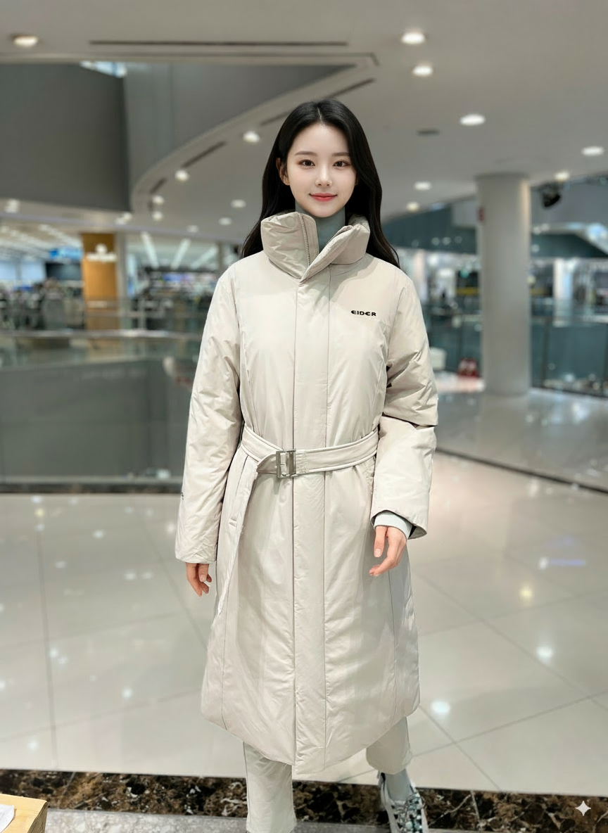 아이더 여성 롱패딩 캐시미어 구스다운 코트 WW24559 - 메인 이미지