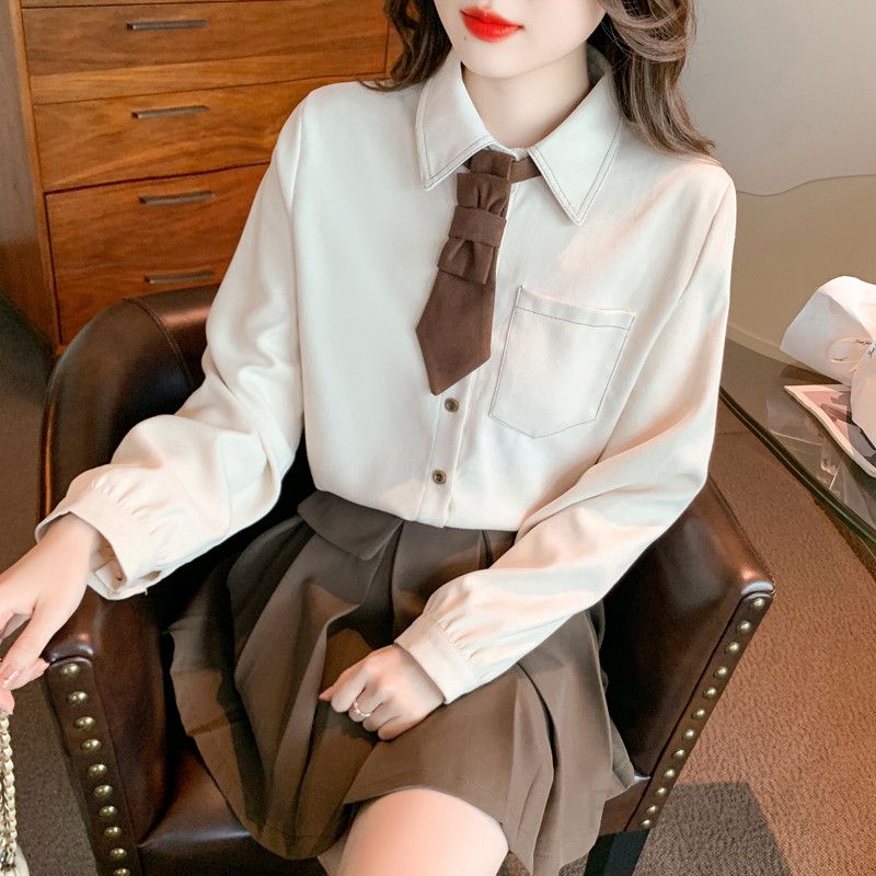 여성 긴팔 셔츠 가을 신상 캐주얼 오버핏 레이어드 스타일 데일리 옥스포드 티셔츠 다용도 통근 전문복 편안한 착용감 - 상세 이미지 2