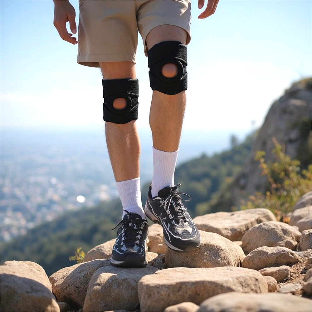 두줄 슬개골 무릎보호대 연골 슬개건 배드민턴 테니스 러닝 무릎보호대 밴드 한쪽