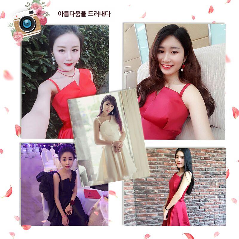 본식 블랙 웨딩드레스 벨라인 웨딩드레스 스몰 결혼식 와인레드 XXL 가슴 93 허리 77 - 상세 이미지 5