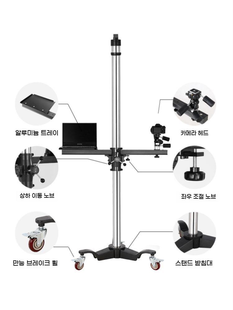 바퀴형 카메라 슬라이더 2m 촬영 스탠드 DSLR 높이 무빙 - 상세 이미지 3