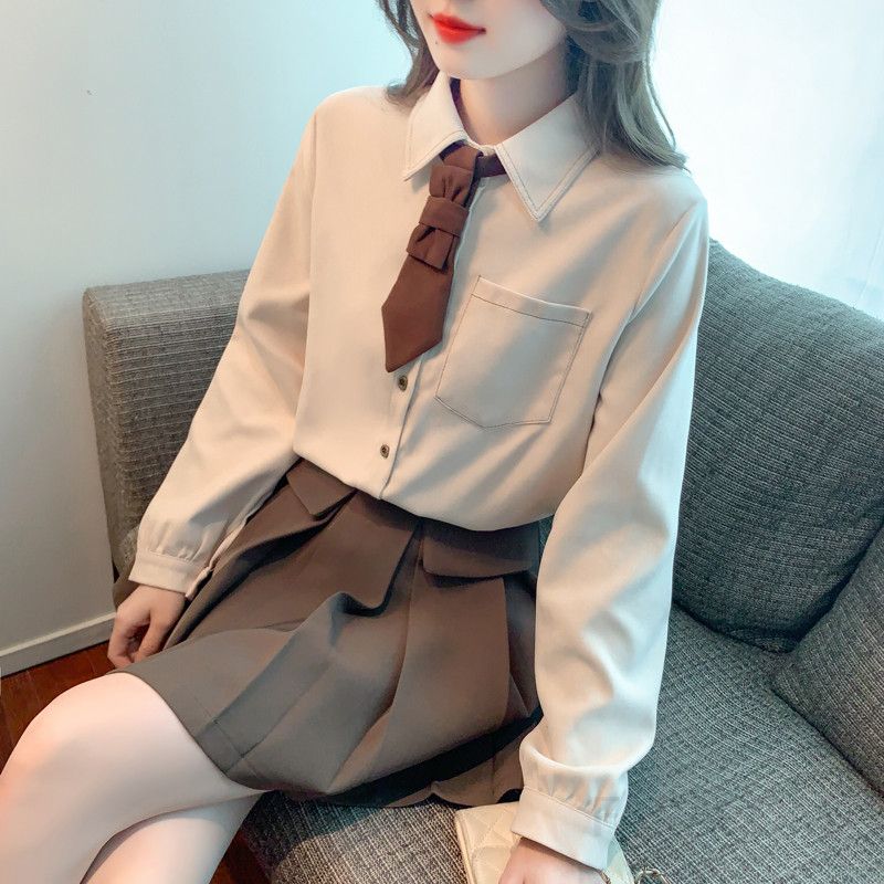 여성 긴팔 셔츠 가을 신상 캐주얼 오버핏 레이어드 스타일 데일리 옥스포드 티셔츠 다용도 통근 전문복 편안한 착용감 - 상세 이미지 4