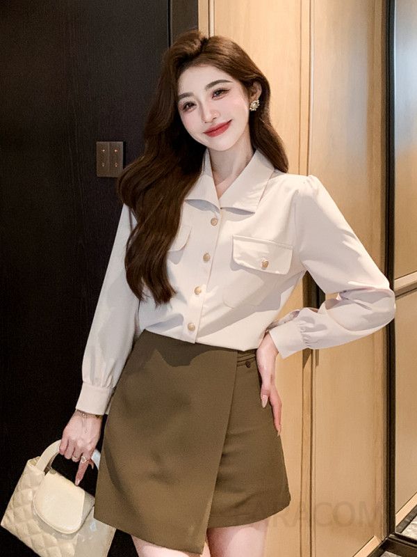 여성 쉬폰 셔츠 가을 직장인 데일리 통근용 시스루 블라우스 전문가용 스타일 상의 편안한 착용감의 모던한 디자인 - 상세 이미지 2
