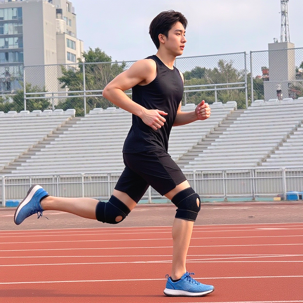 두줄 슬개골 무릎보호대 연골 슬개건 배드민턴 테니스 러닝 무릎보호대 밴드 한쪽