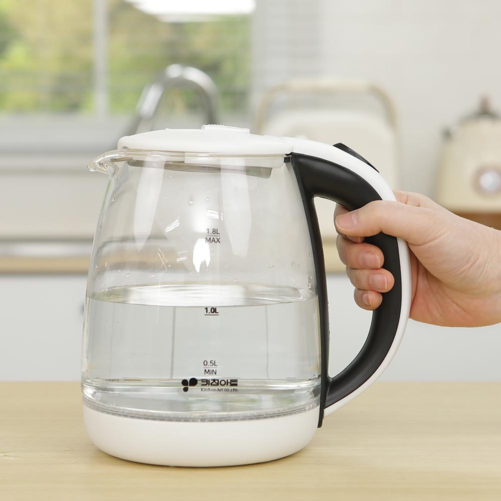 1.8L 무선 전기주전자 내열유리 전기포트 커피포트