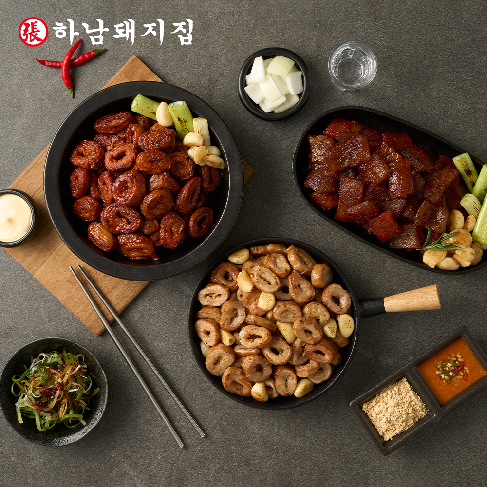 [99eats x 하남돼지집]초간편 안주류 3종 골라담기 (훈제막창/불막창/벌집껍데기) - 상품 이미지