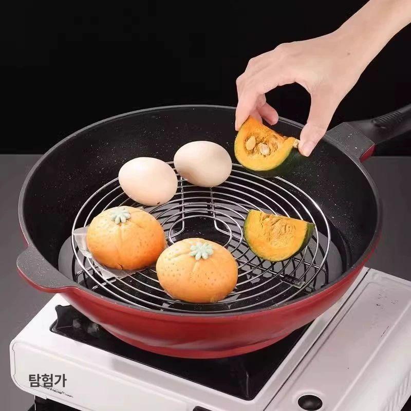 304 스텐 찜 삼발이 오븐 판 찜채반 트레이 받침대 두꺼운 24cm 짧은다리 3cm - 상세 이미지 5