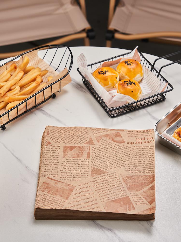 음식받침대 간식 스낵푸드 포장 식품 크라프트 빵포장 햄버거 유산지 일회용품 25x25cm 500매 - 상세 이미지 5