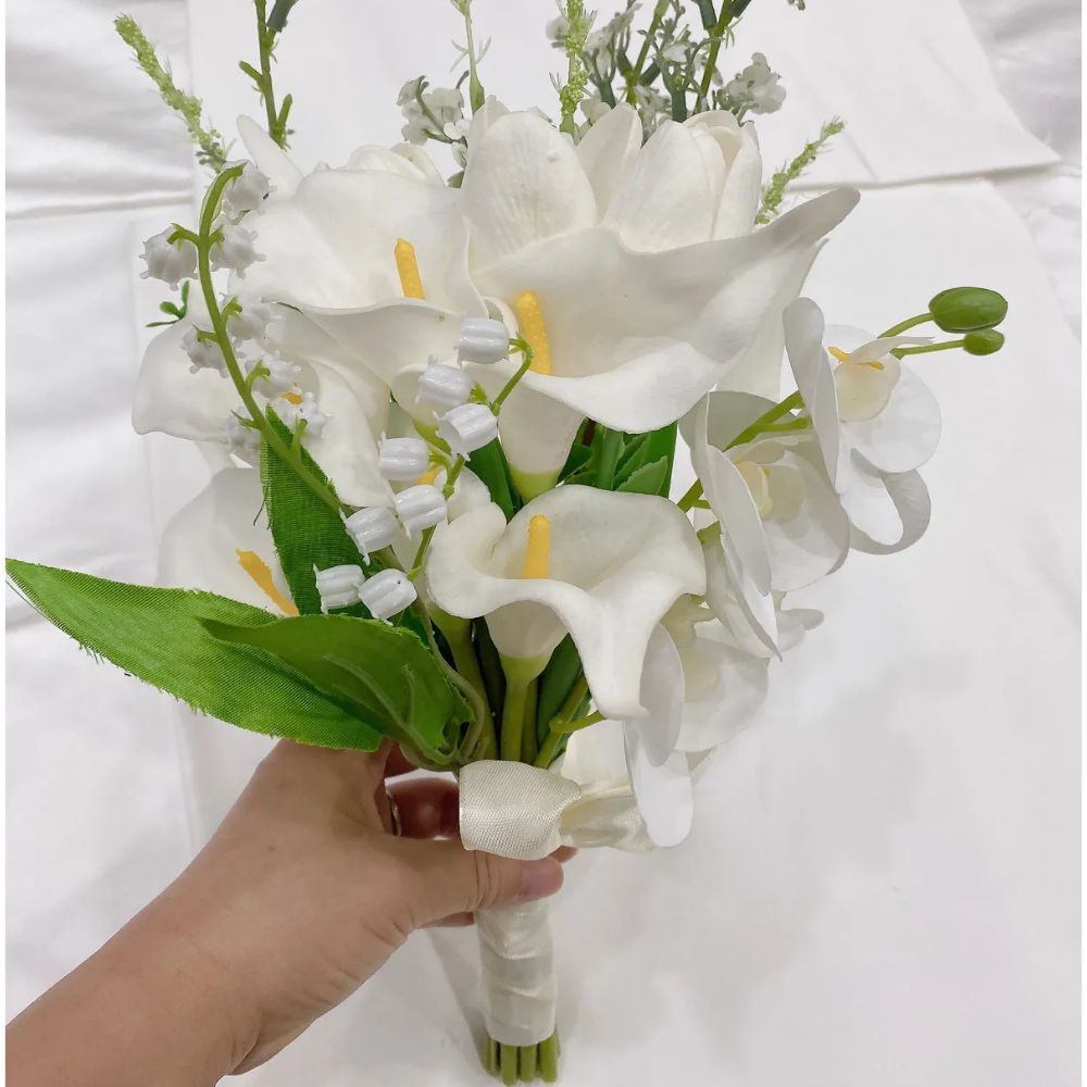 카라 조화 셀프웨딩부케 대여 플라워 꽃다발 꽃장식 졸업식 부케 - 메인 이미지