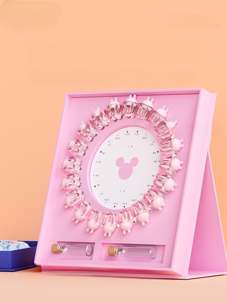 치아보관함 탯줄보관함 태아 머리카락보관 추억 유치케이스 용품 이빨함 유치 캡슐 핑크 클래식 크리스탈이빨 핀셋 포함 - 상품 이미지