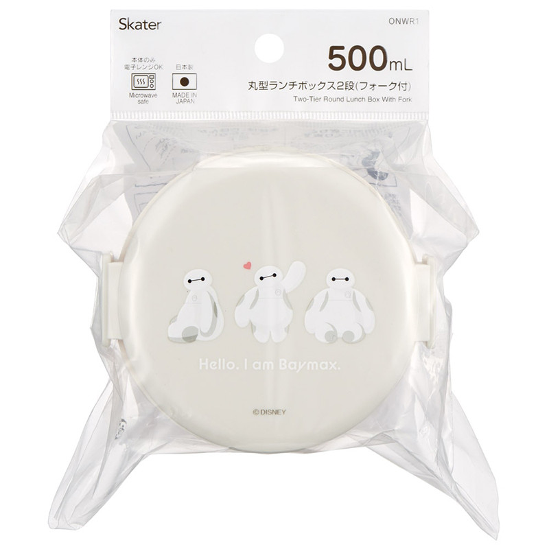 [발주상품 2~4 영업일 후 발송예정] 스케이터 베이맥스 sweet 캐릭터 원형2단 포크 도시락 500ml ONWR1 - 주방·식기 - 하카타몰