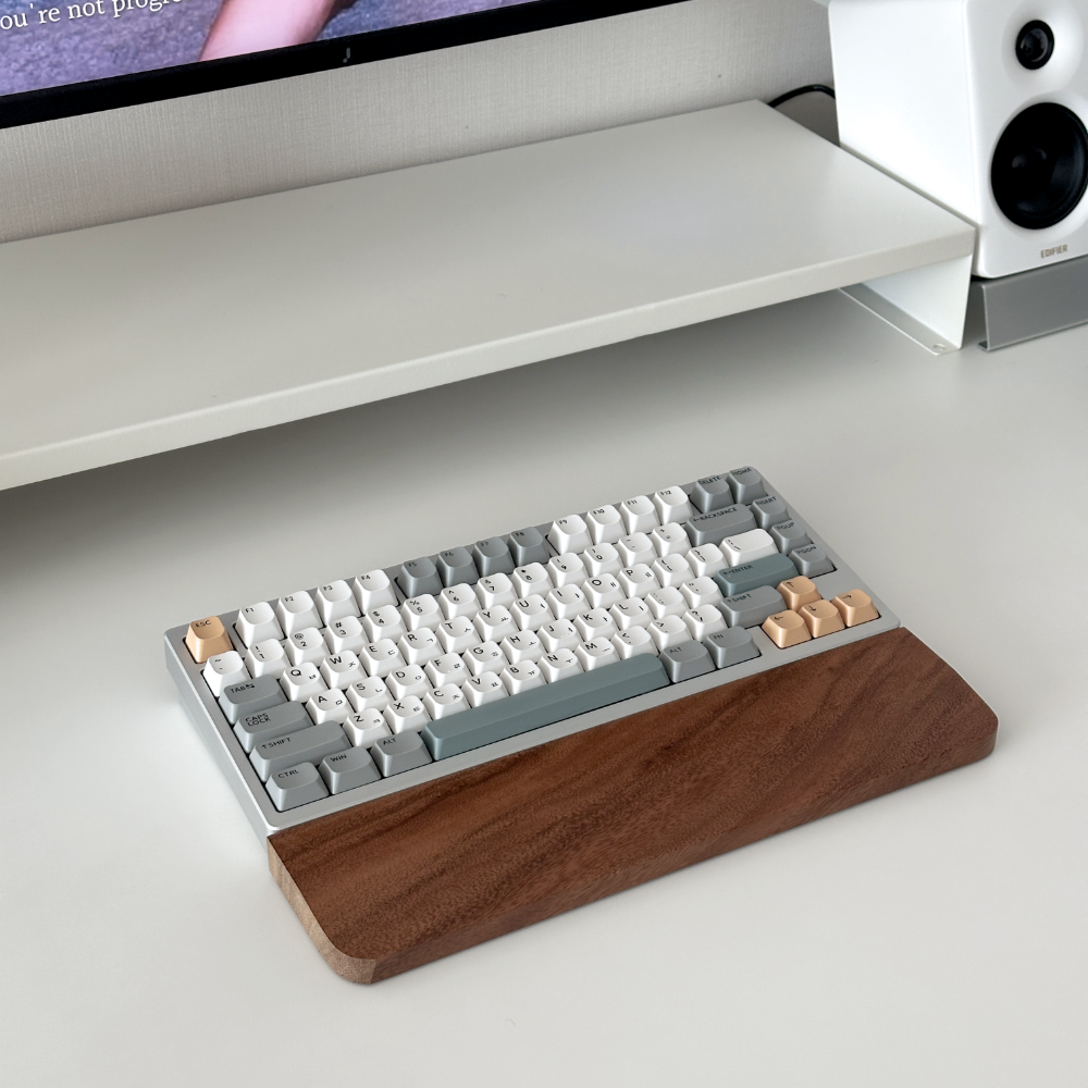 원목팜레스트 우드 텐키리스 키보드 손목받침대 풀배열 레이니75 독거미 - 상세 이미지 3