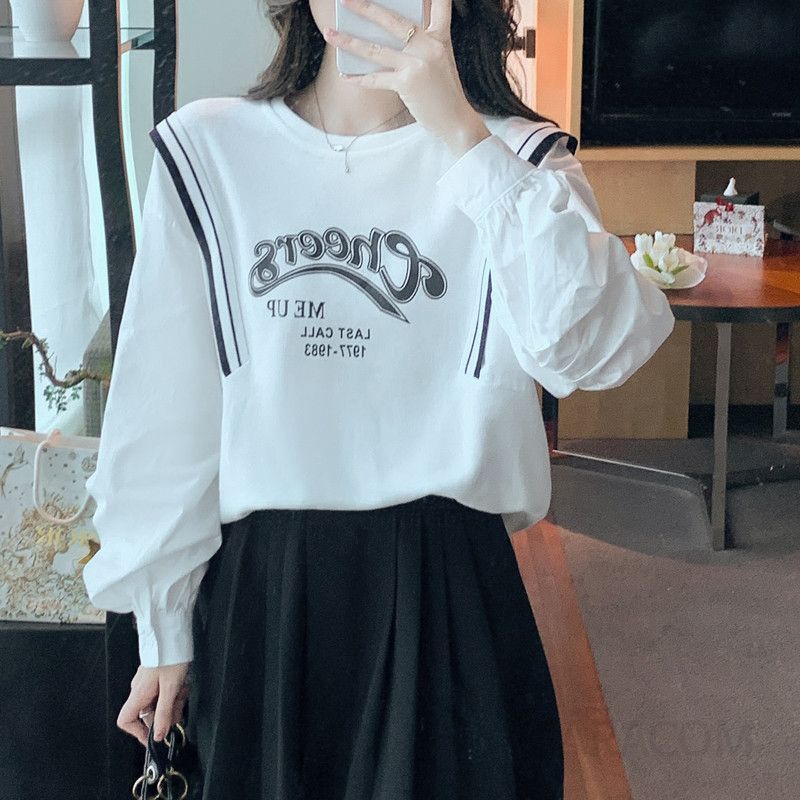 여성 라운드넥 긴팔 스웨트셔츠 여름용 가벼운 티셔츠 레이어드 스타일 데일리 캐주얼 편안한 착용감 시원한 외출용 - 상세 이미지 2