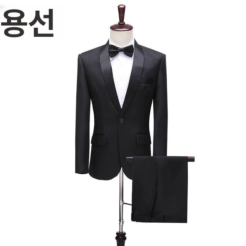 합창단복 남성 턱시도 공연복 양복 상하의 세트 연주회 남자예복 자켓 시상식 의상 합창단 화이트 재킷+바지 L - 상세 이미지 4