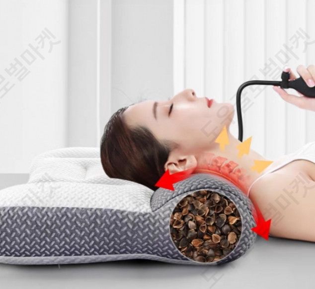 경추베게 목편한 경추목 베개 온열 전동 지압 마사지 - 상품 이미지