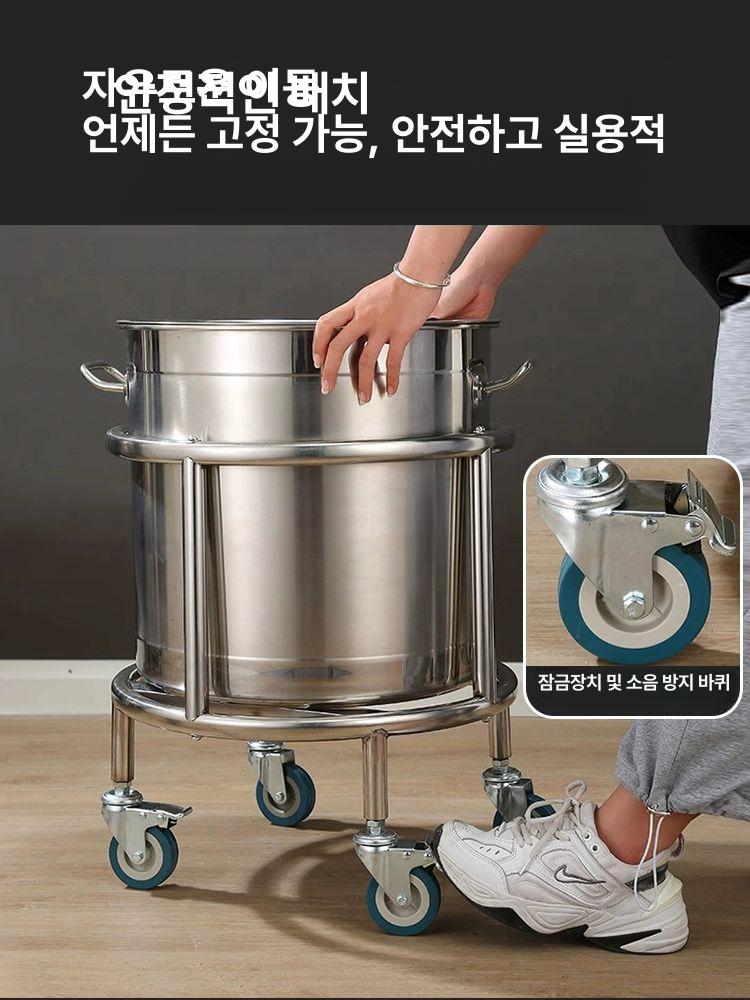 원형운반구 스텐카트 운반카트 이동식 바퀴 식당 원형 대차 대형 구루마 업소용 55cm 수프통 카트 - 상세 이미지 4