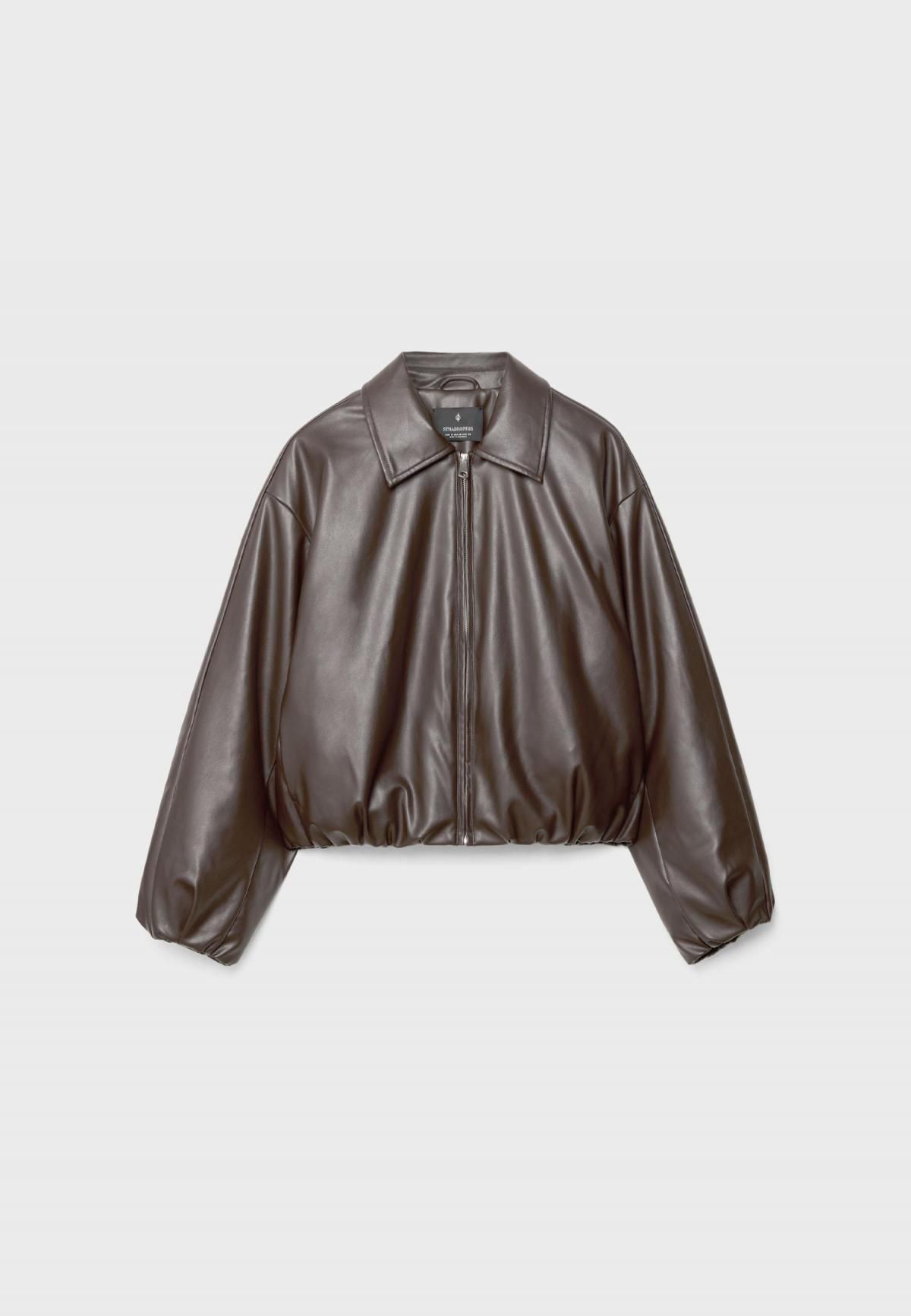 스트라디바리우스 테크니컬 퀼팅 페이크레더 봄버 자켓 5625/478 BROWN - 메인 이미지