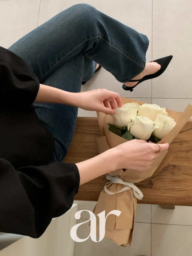 리본 스트랩 페플럼 7부 블라우스 bs8421 - 상세 이미지 5