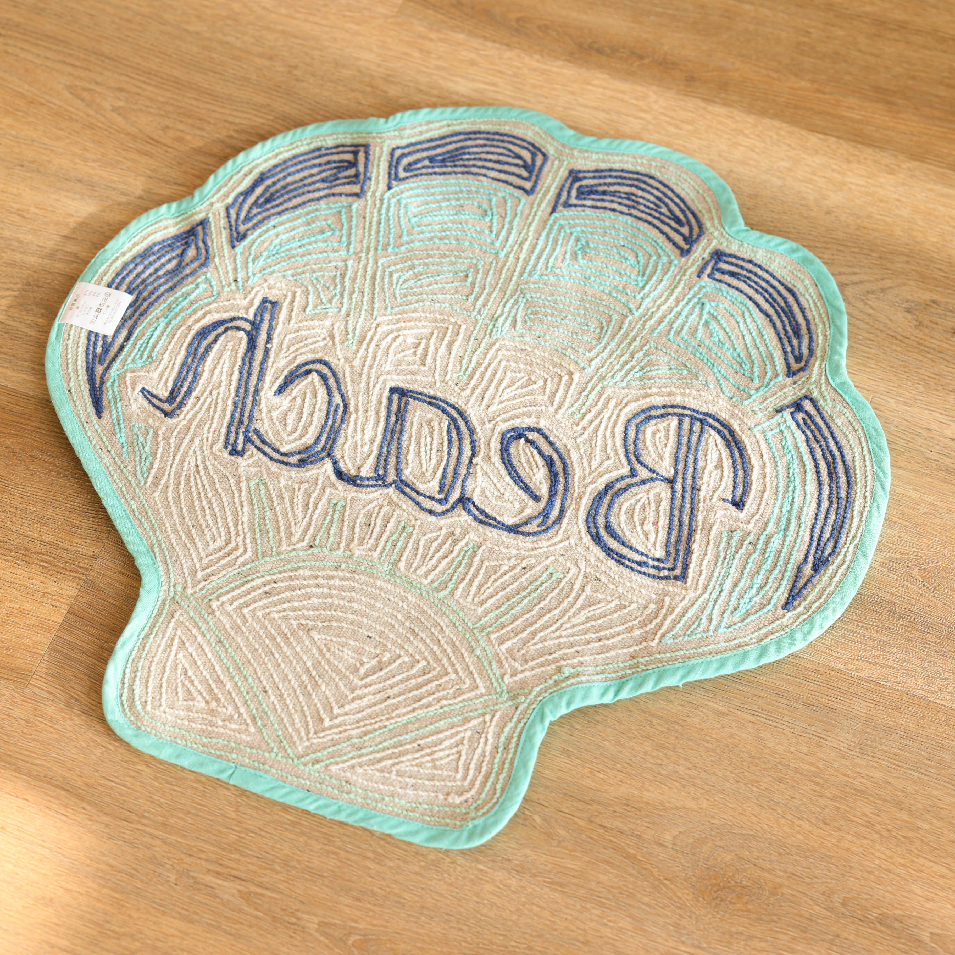 러블리 비치 민트 쉘 순면 욕실 발매트