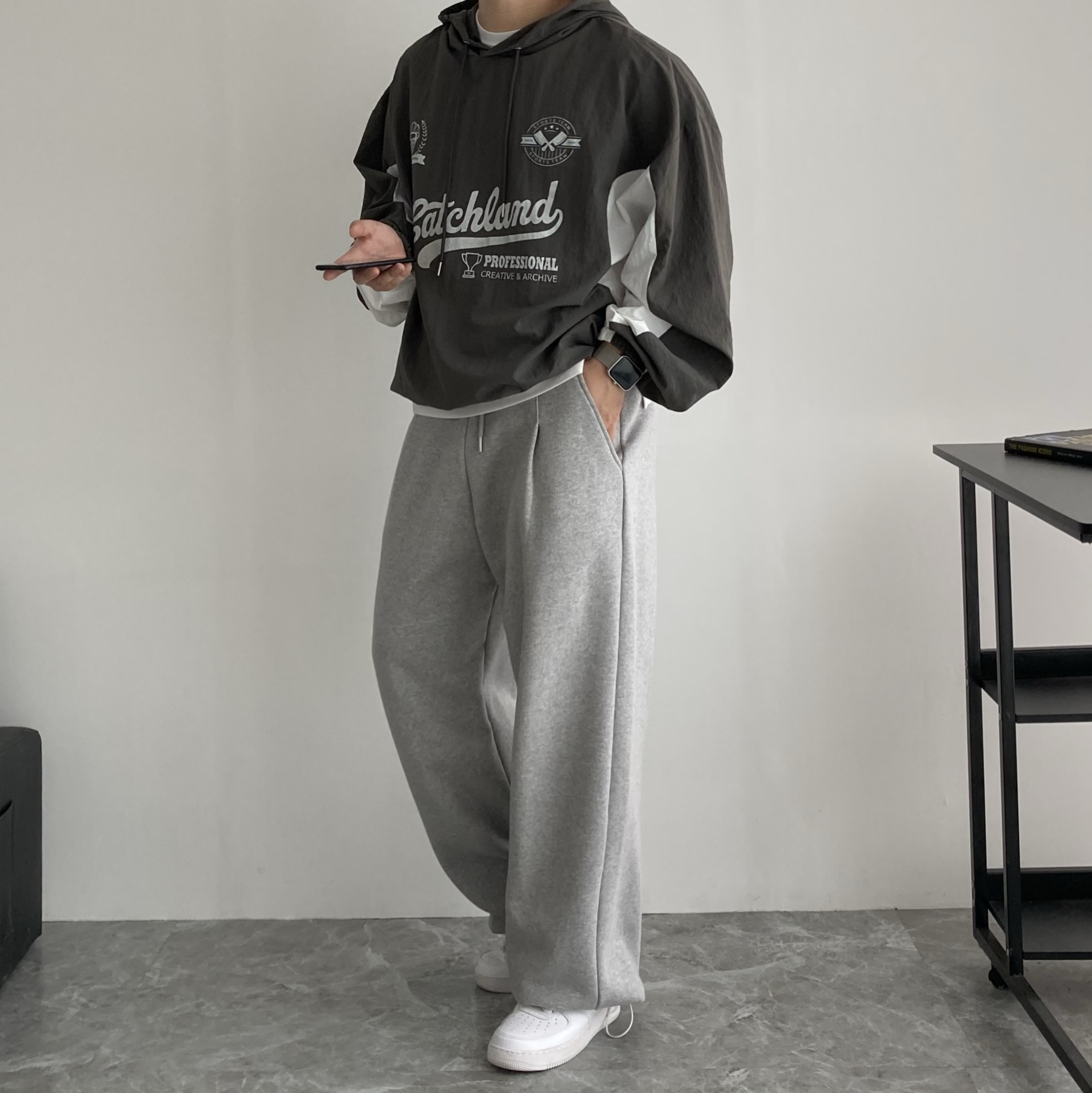 남자 바람막이후드티 퍼펙트 나일론 스트링 Y2K - 상세 이미지 4