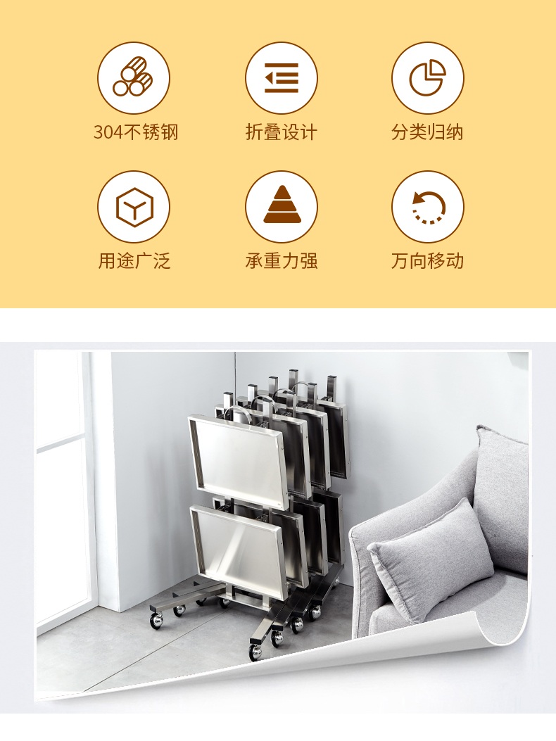 병원카트선반 드레싱 선반 철제 이동식 웨건 진료 미용실 핸드카 - 상세 이미지 3