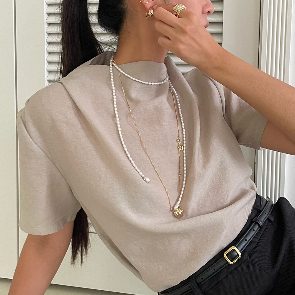 [빈티지헐리우드]Seed Tie Necklace_VH2579NE003M - 상품 이미지