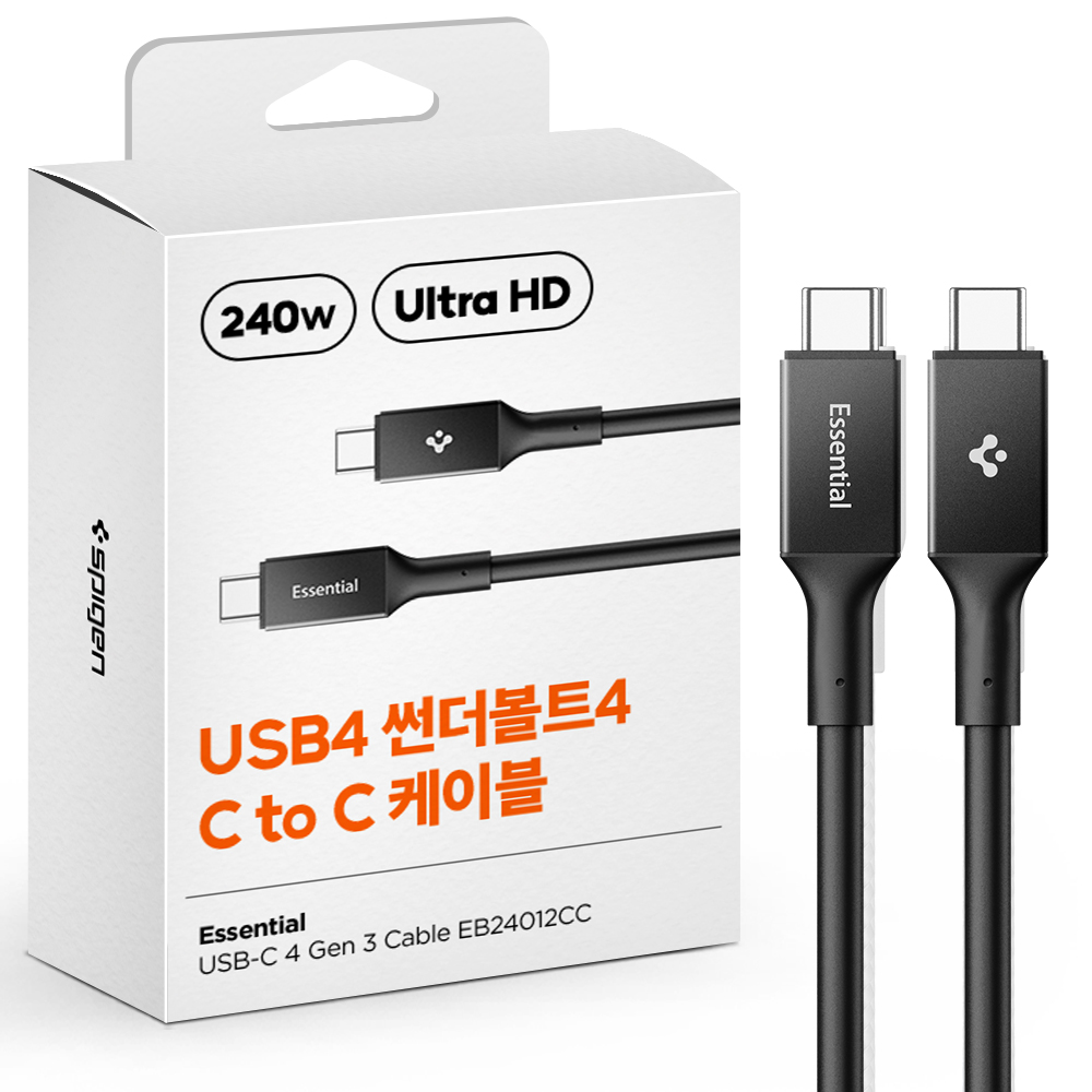 슈피겐 240W 썬더볼트4 USB 4 C to C타입 초고속 충전 케이블 1.2m - 상품 이미지