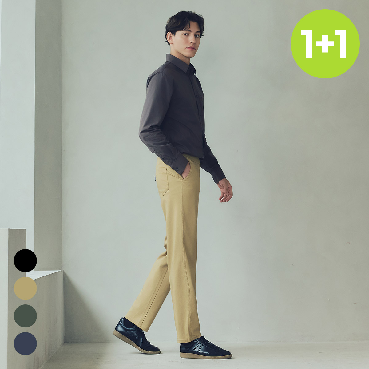 에버라스트 1+1 남자 텐션 팬츠 링클프리 바지 제품 이미지