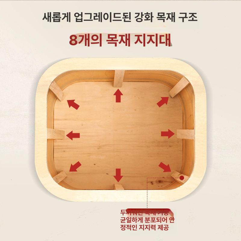 수납의자 원형스툴 수납스툴 세탁물보관 라탄 스툴 화장대 쇼파 수납 가정용 현관 북유럽 나무다리라탄패브릭커버 세트 대형1개소형1개 - 상세 이미지 3