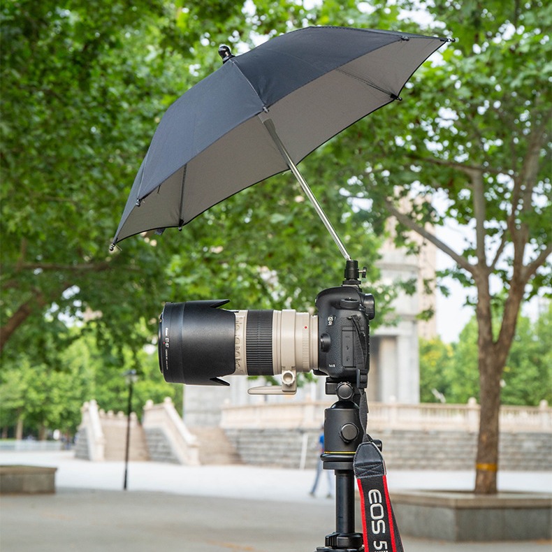 카메라 우산 촬영용품 야외 DSLR 엄브렐라 클램프 스몰 카모플라주 27cm 회전식 짐벌 - 상세 이미지 5