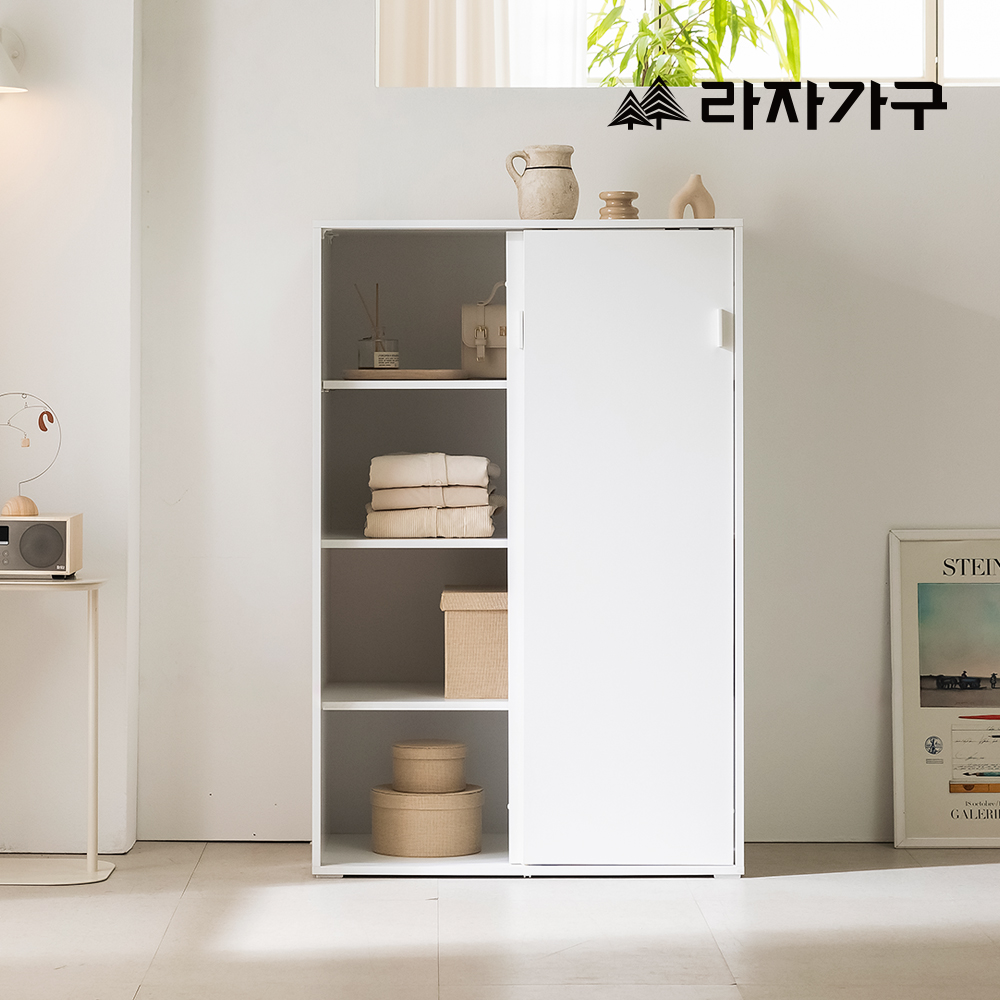 라자가구 밀크 E0 슬라이딩 낮은 수납장 800 모듈 거실 원룸 드레스룸 다용도