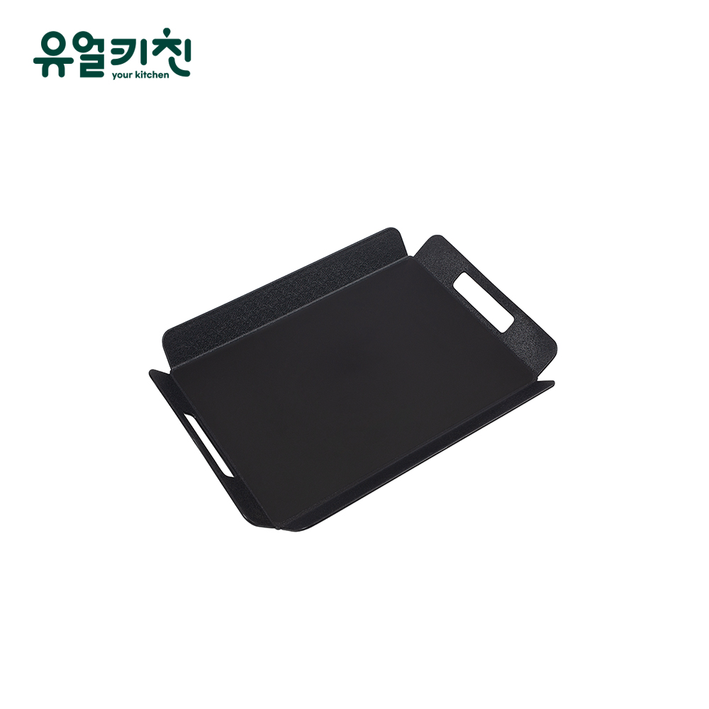 손잡이 스낵 쟁반 베이커리 트레이 소형, 블랙(논슬립 x), 1개