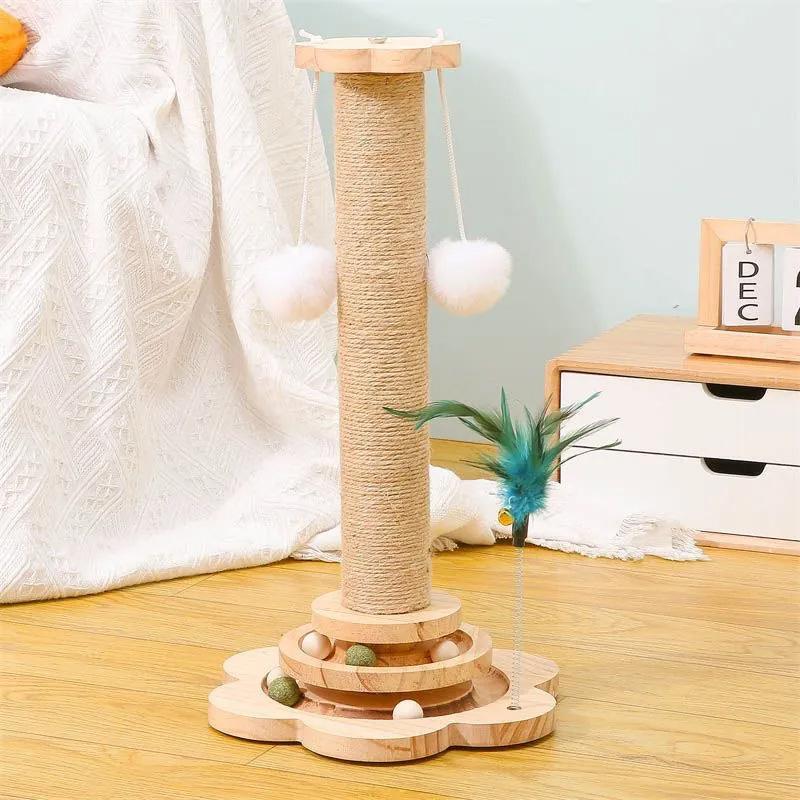 솔비에 냥오름 장난감 스크래처 캣 기둥 선인장 타워 밀도판 원형 회전판 26x26x50cm 옵션 - 상세 이미지 3