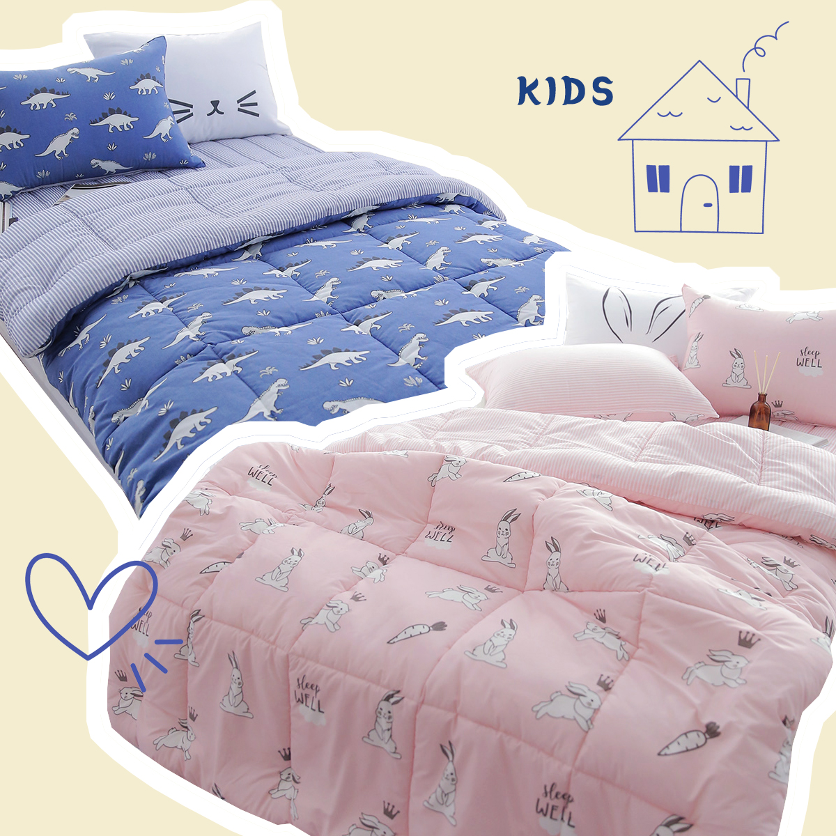 키즈침구 모달이불세트 알러지케어 캐릭터 다이노소어 아동차렵 어린이 주니어 이불 SS