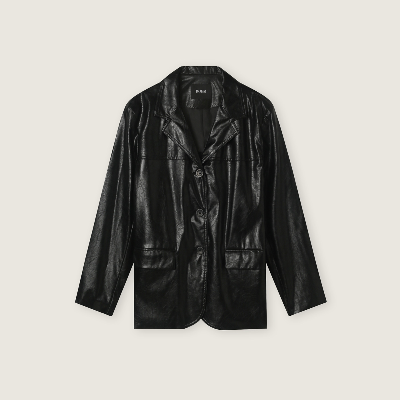 로엠 테일러드 페이크 레더 자켓 RMJKF4TR21