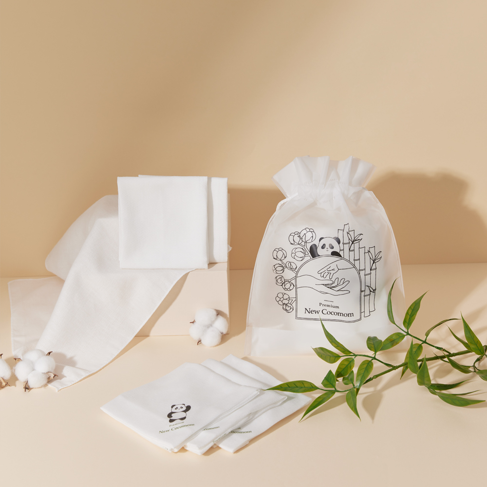 뉴코코맘 1+1 오가닉 밤부손수건 아기 신생아 무형광 손수건