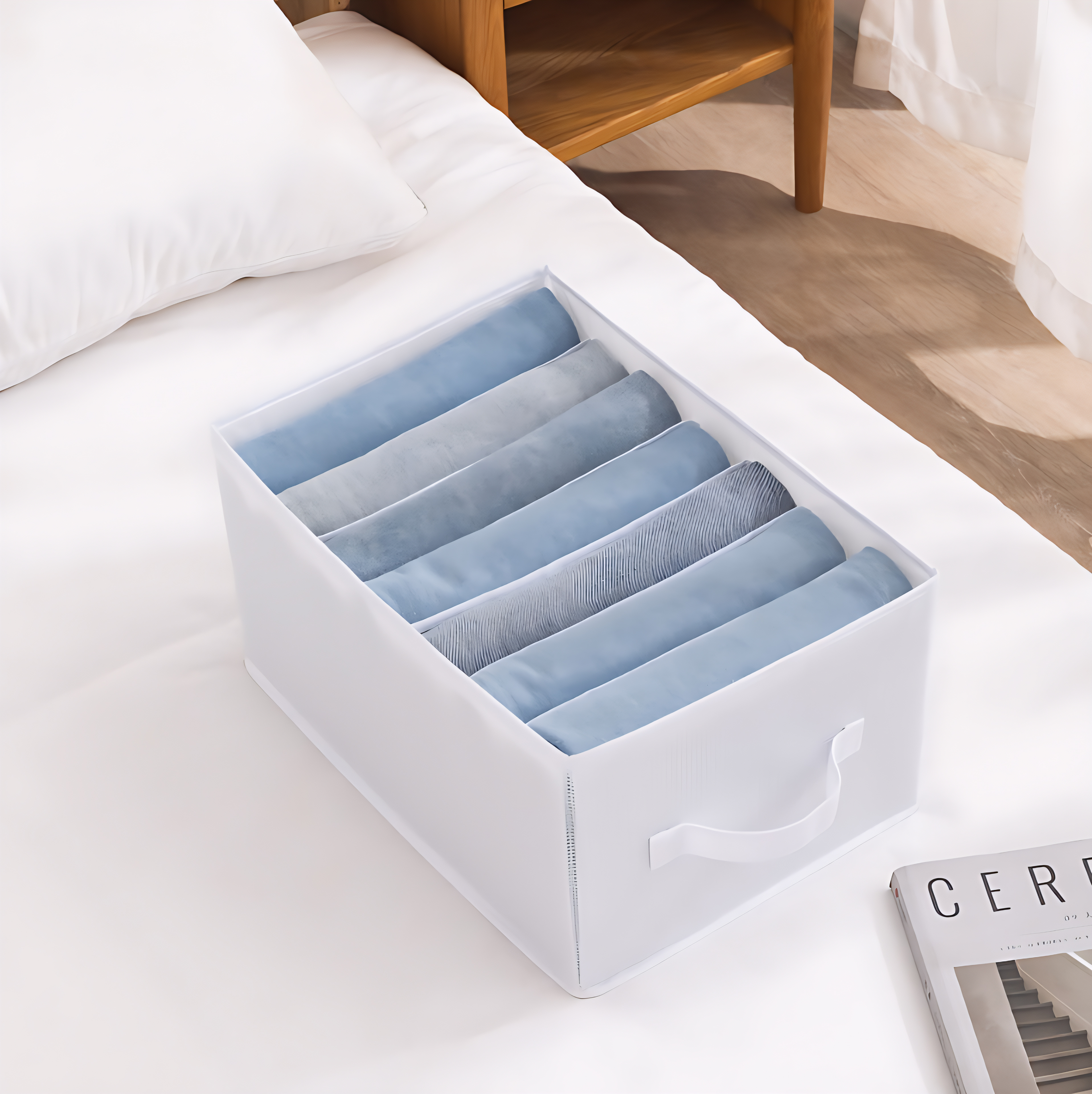 바지정리함 옷장수납함 티셔츠정리 트레이 옷정리 칸막이 티셔츠 정리함 7칸