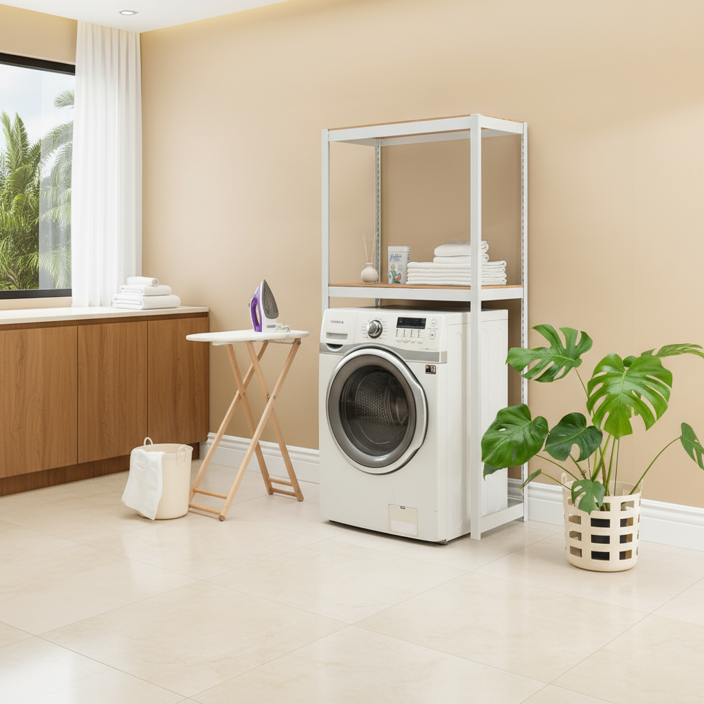 선반 수납선반 철제 무볼트 다용도 랙 미니 홈던트 300300600 2단(안전바1세트)