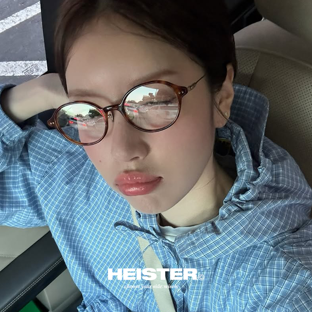 하이스터 델비 Delvey DEM 레오파드 뿔테 티타늄 콤비 가벼운 코받침 오벌 안경테 - 상세 이미지 4
