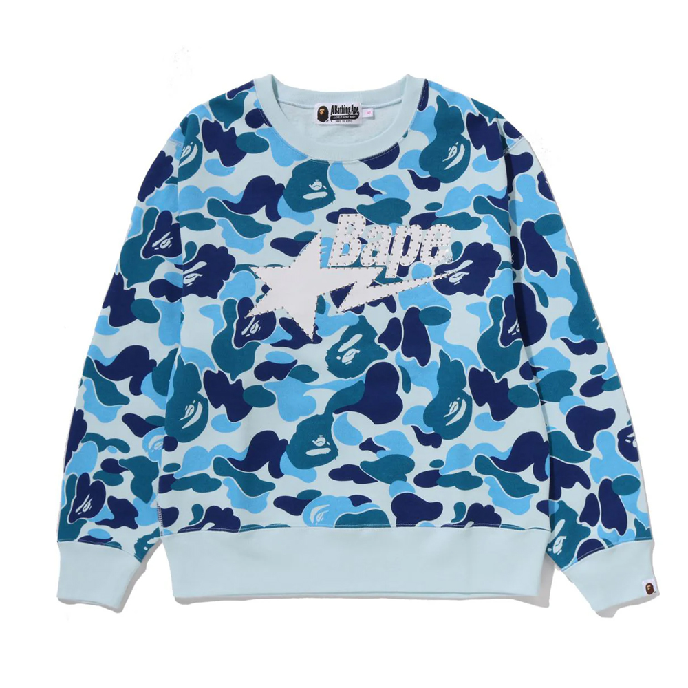 베이프 우먼즈 맨투맨 ABC CAMO RHINESTONE BAPE STA CREWNECK SWEATSHIRT 1L80-213-013 - 메인 이미지