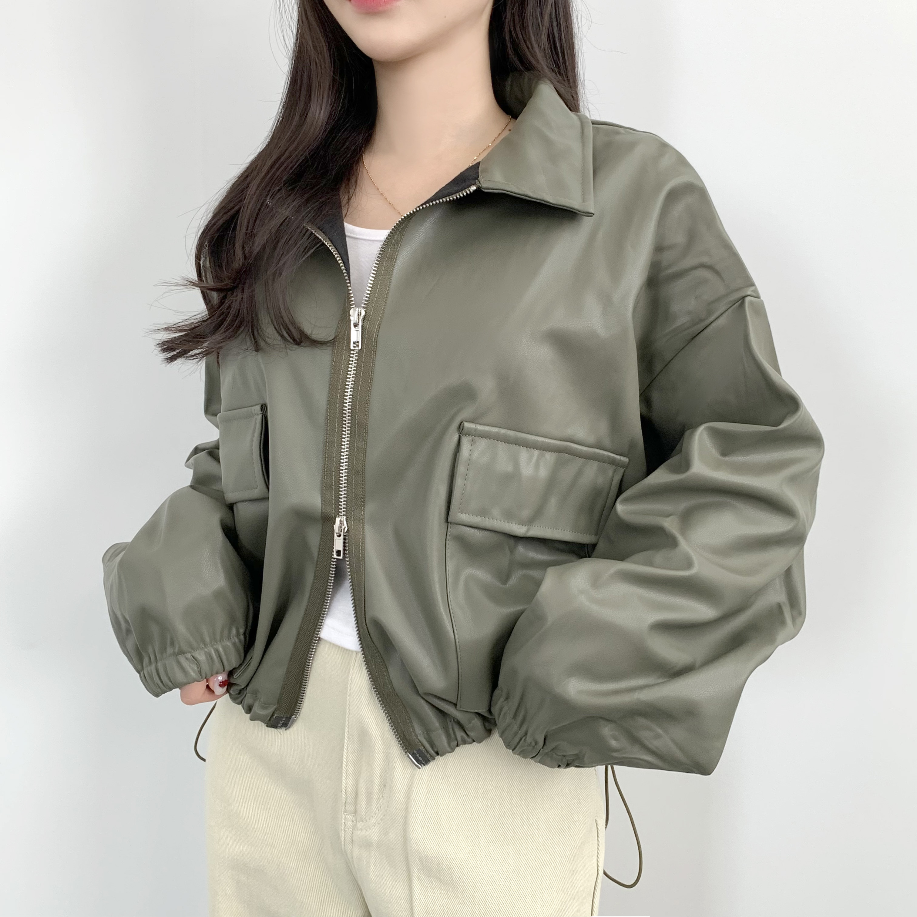 가을 스웨이드자켓 크롭 레더 가죽자켓 - 상세 이미지 5