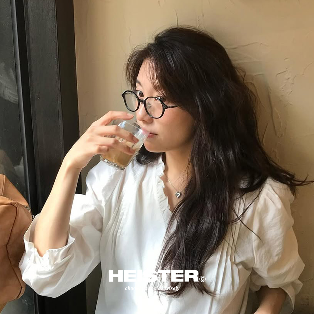 하이스터 델비 Delvey BSV 블랙 뿔테 티타늄 콤비 가벼운 코받침 오벌 안경테 - 상세 이미지 3